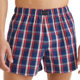  Lot de 2 caleçons en coton bio Tommy Hilfiger - bleu et écossais - TOMMY HILFIGER UM0UM02005-0S8 