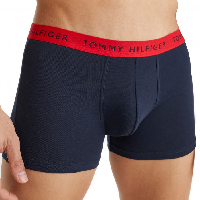  Lot de 3 boxers à bande de logo navy bleu et rouge - TOMMY HILFIGER UM0UM02324-0V4 