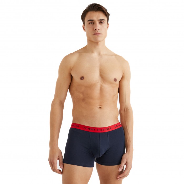  Lot de 3 boxers à bande de logo navy bleu et rouge - TOMMY HILFIGER UM0UM02324-0V4 