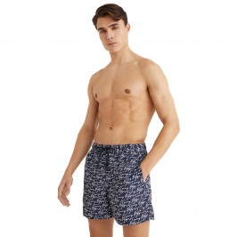  Short de bain mi-long à logo signature avec cordon de serrage - bleu marine foncé - TOMMY HILFIGER UM0UM02479-0G8 