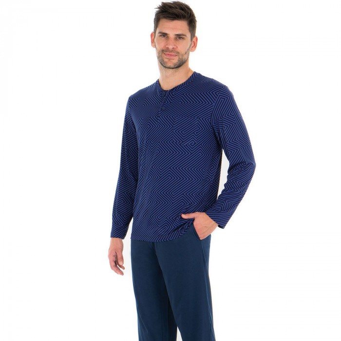 Pyjama long homme col T Tailoring Eminence - EMINENCE 7M27 4761