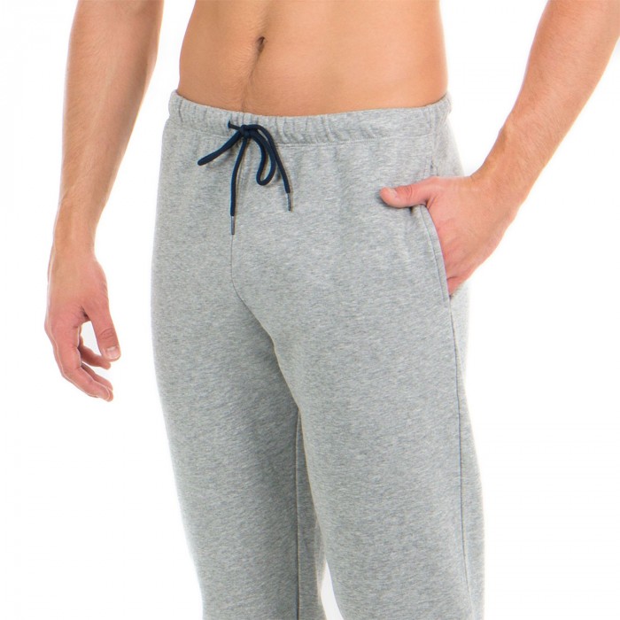 Pyjama élégant pour homme, ensemble 2 pièces, en coton, col rond