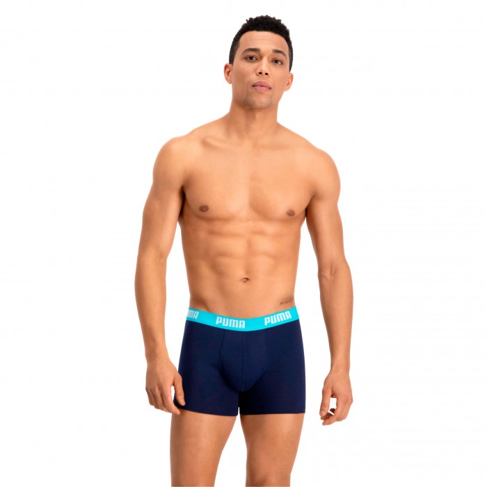  Boxer Basic - turquoise et bleu (Lot de 2) - PUMA 521015001-796 