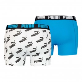  Lot de 2 boxers All-Over-Print Logo - blanc et bleu - PUMA 100001512-006 