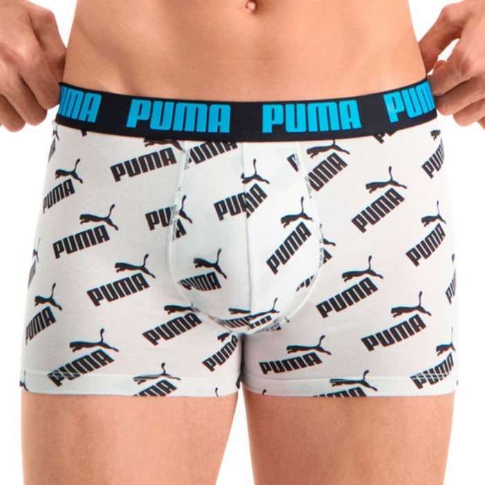  Lot de 2 boxers All-Over-Print Logo - blanc et bleu - PUMA 100001512-006 