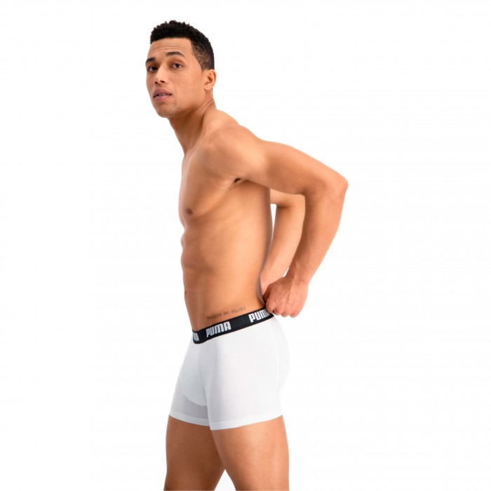  Basic Boxer Shorts 2 Pack - white and black - PUMA 521015001-301 