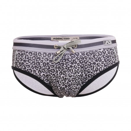 Badeslip Léopard Stripe - grau