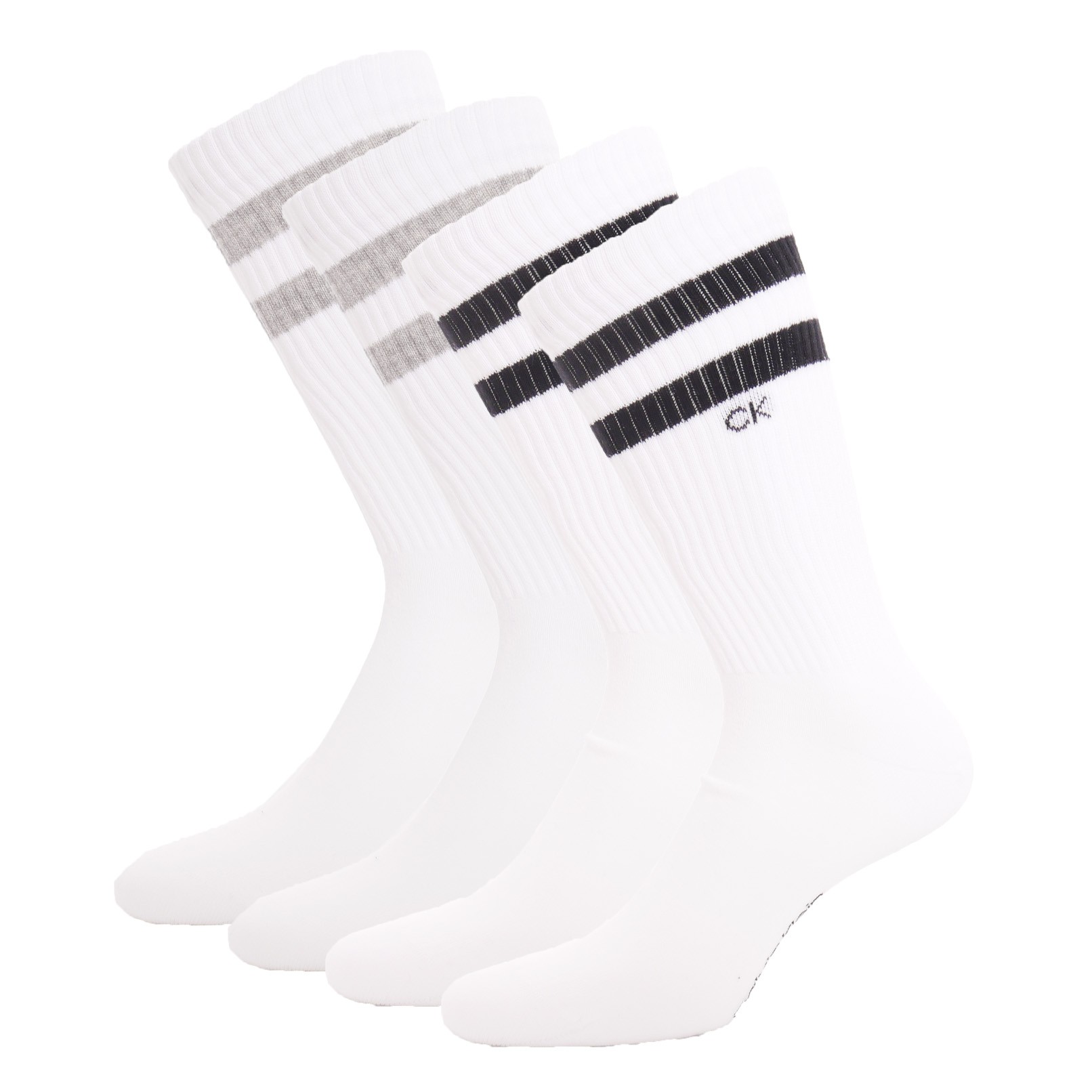 Calvin Klein Striped - White Socks (Set of 2): Packs for man brand