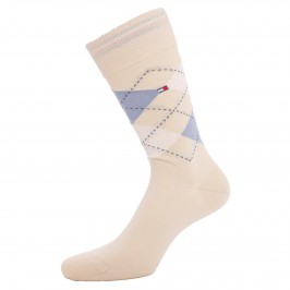  Lot de 2 paires de chaussettes écossais - beige & bleu jeans - TOMMY HILFIGER 100001495-024 