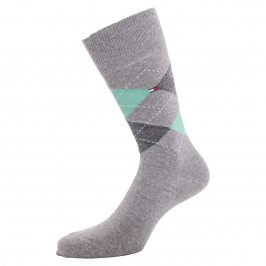  Lot de 2 paires de chaussettes écossais - gris & noir - TOMMY HILFIGER 100001495-021 
