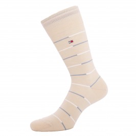  Lot de 2 paires de chaussettes à rayure - beige & bleu jeans - TOMMY HILFIGER 701218382-004 