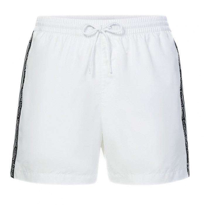 Medium Drawstring-Nos - white swim shorts - CALVIN KLEIN KM0KM00741-YCD