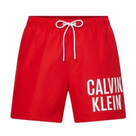 Pantaloncini da bagno con cordoncino medio Intense Power - rosso - CALVIN KLEIN KM0KM00701-XNL