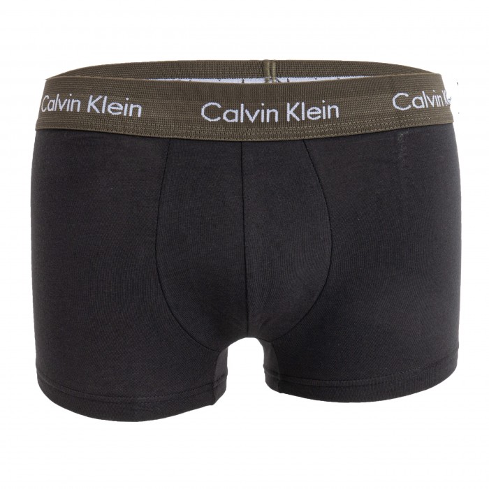  Set di 3 boxer a vita bassa Cotone Stretch - cintura blu, arancione e kaki - CALVIN KLEIN U2664G-1TU 