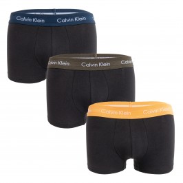  Lot de 3 boxers taille basse Cotton Stretch - ceinture orange, bleu et kaki - CALVIN KLEIN U2664G-1TU 