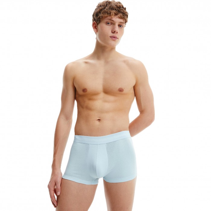  Set of 3 boxers low waist Cotton Stretch - blue, black and white - CALVIN KLEIN U2664G-1WC 