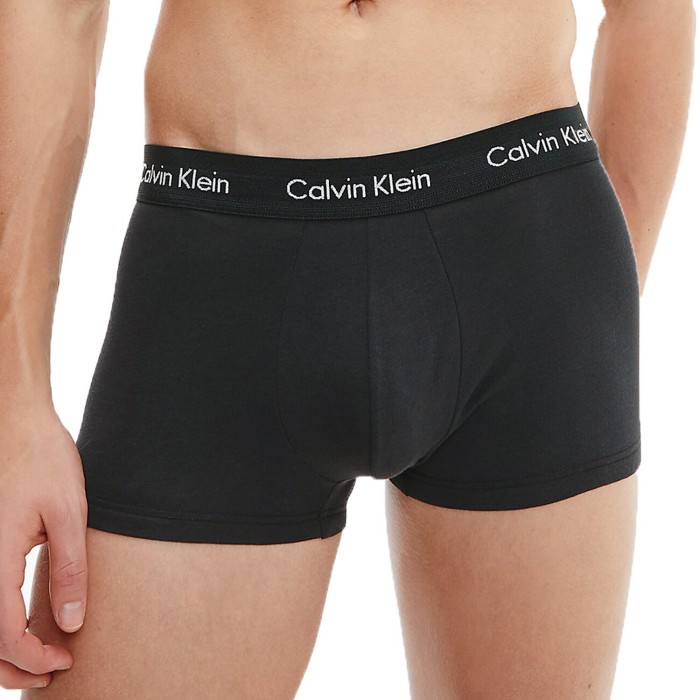  Set of 3 boxers low waist Cotton Stretch - blue, black and white - CALVIN KLEIN U2664G-1WC 