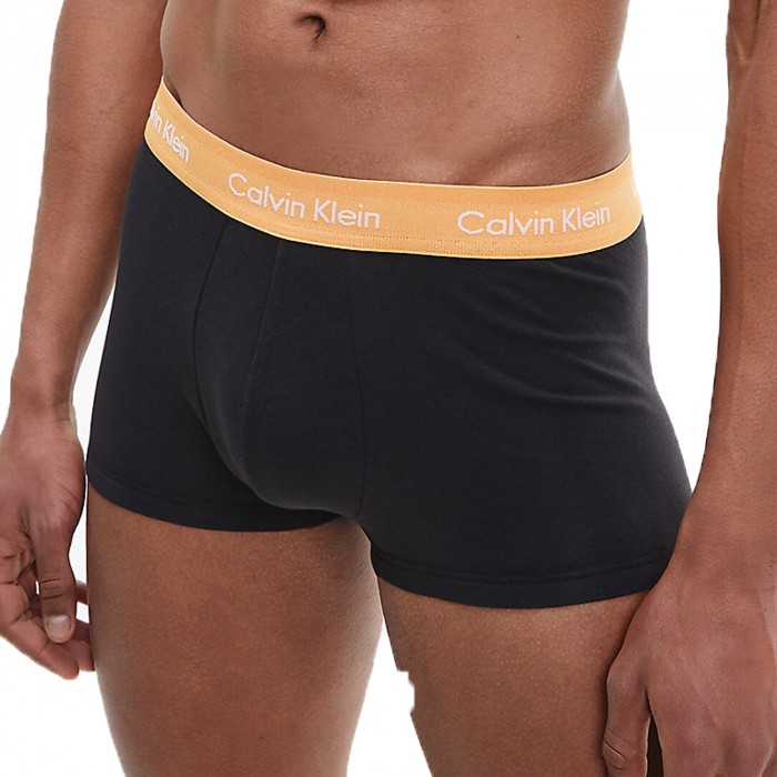  Juego de 3 boxers de cintura baja Cotton Stretch - cinturón azul, najanra y caqui - CALVIN KLEIN U2664G-1TU 