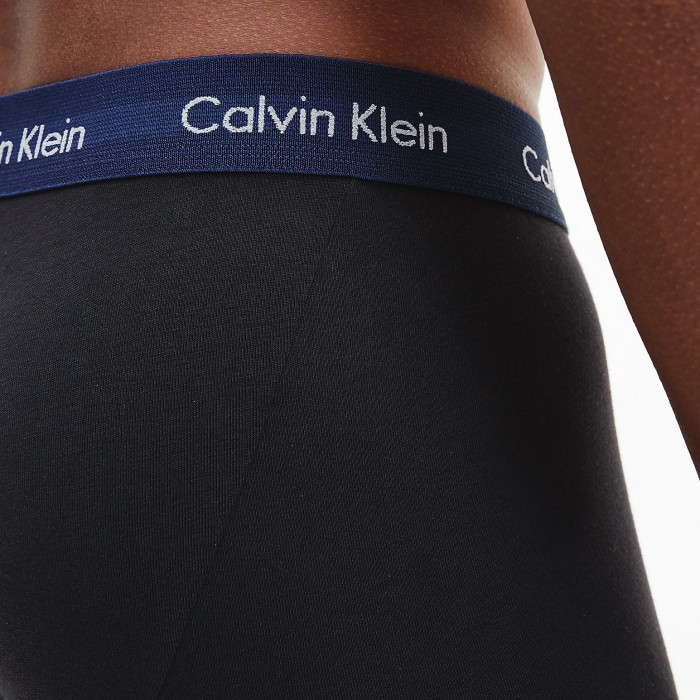  Set di 3 boxer a vita bassa Cotone Stretch - cintura blu, arancione e kaki - CALVIN KLEIN U2664G-1TU 