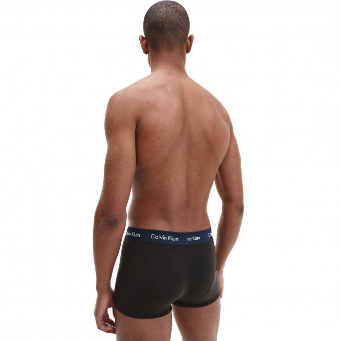  Juego de 3 boxers de cintura baja Cotton Stretch - cinturón azul, najanra y caqui - CALVIN KLEIN U2664G-1TU 