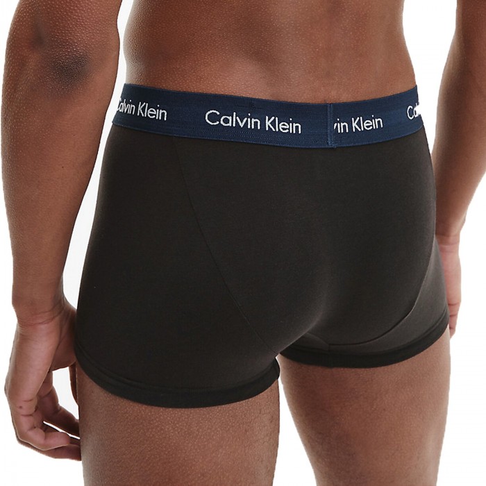  Juego de 3 boxers de cintura baja Cotton Stretch - cinturón azul, najanra y caqui - CALVIN KLEIN U2664G-1TU 