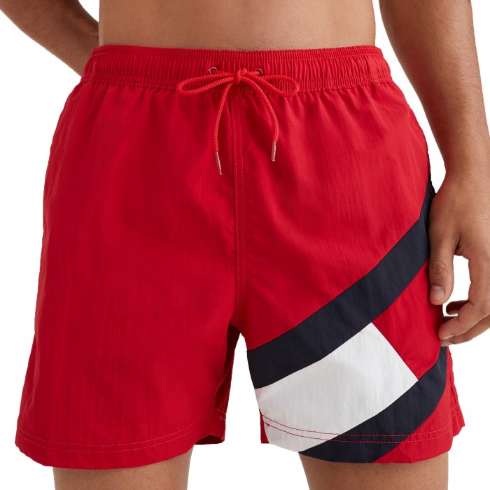  Bañador de corte slim con cordón y logo - rojo - TOMMY HILFIGER UM0UM02048-XLG 