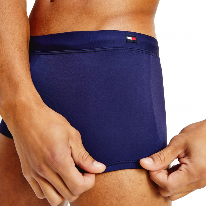  Boxer de bain uni en nylon recyclé à cordon - bleu marine foncé - TOMMY HILFIGER UM0UM02101-DW5 