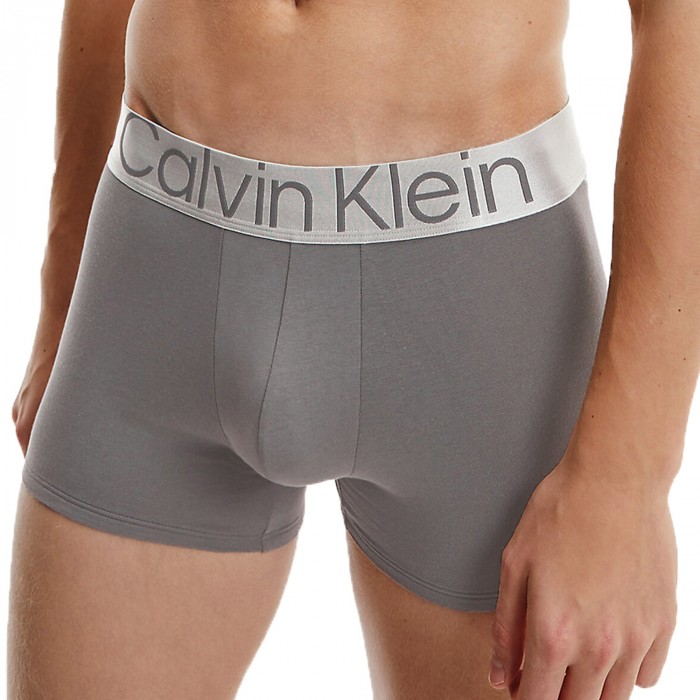  3 Pack Trunks Steel Cotton - grey, red and blue - CALVIN KLEIN NB3130A-109 