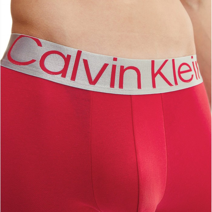 Calvin Klein Cotton Steel 3-Pack Stretch Trunks in Multi