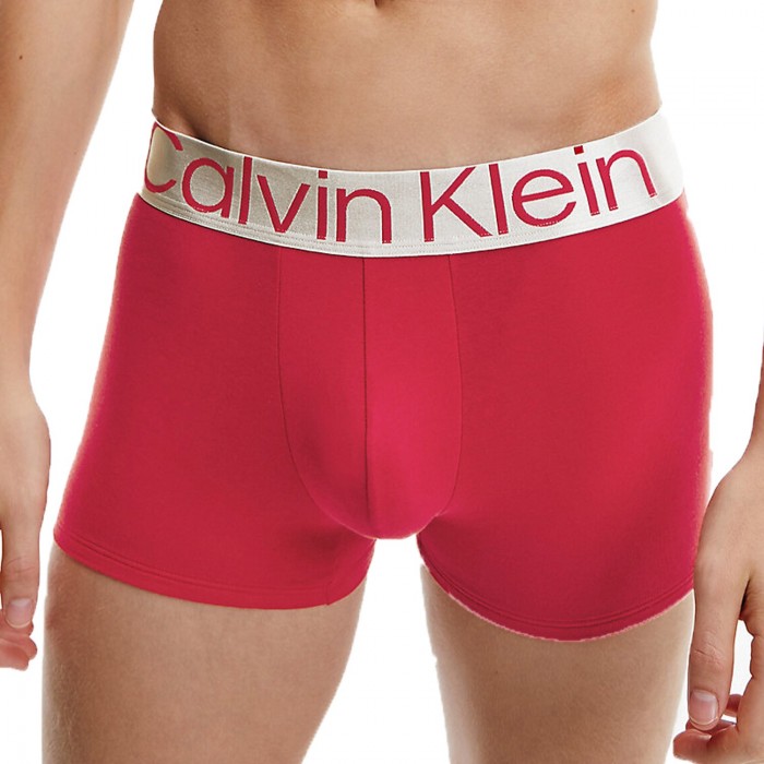  Boxer aderenti in confezione da 3 Steel Cotton - grigio, rosso e blu - CALVIN KLEIN NB3130A-109 