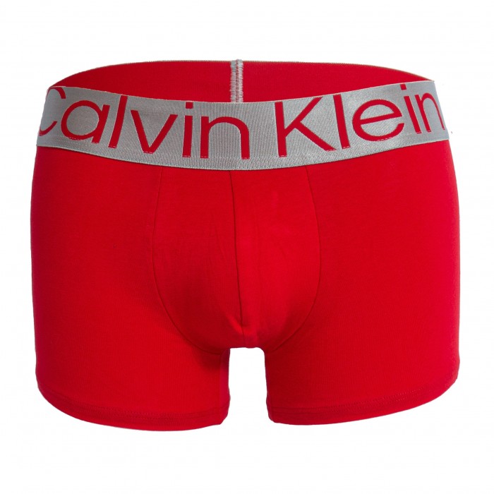  Boxer aderenti in confezione da 3 Steel Cotton - grigio, rosso e blu - CALVIN KLEIN NB3130A-109 