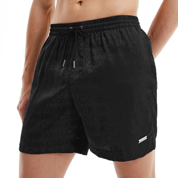  Short De Bain Mi-long  Calvin Klein Avec Cordon De Serrage Core Solids - noir - CALVIN KLEIN *KM0KM00726-0GO 