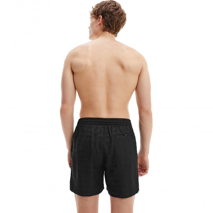  Short De Bain Mi-long  Calvin Klein Avec Cordon De Serrage Core Solids - noir - CALVIN KLEIN *KM0KM00726-0GO 