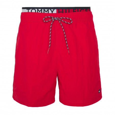 Costume shorts media lunghezza con lacci Tommy hilfiger - rosso
