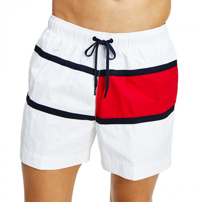  Half-long swim shorts colour block - white - TOMMY HILFIGER UM0UM02055-YBR 