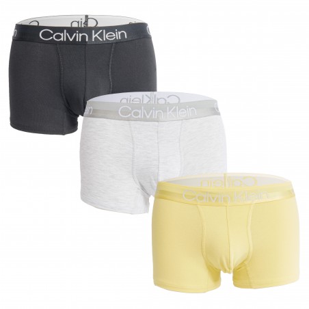 Set di 3 Boxer Modern Structure - grigio, nero e giallo