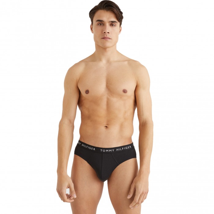  Pack of 3 Tommy cotton briefs - black - TOMMY HILFIGER UM0UM02206-0TE 