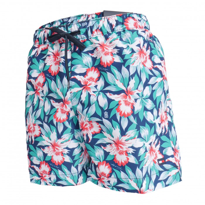  Pantalones cortos de natación de longitud media floral con cordón Tommy hilfiger - navy - TOMMY HILFIGER *UM0UM02479-0H8 