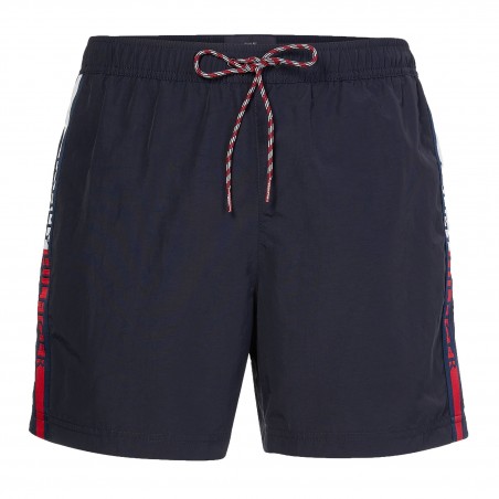 Costume shorts media lunghezza con logo Tommy - navy