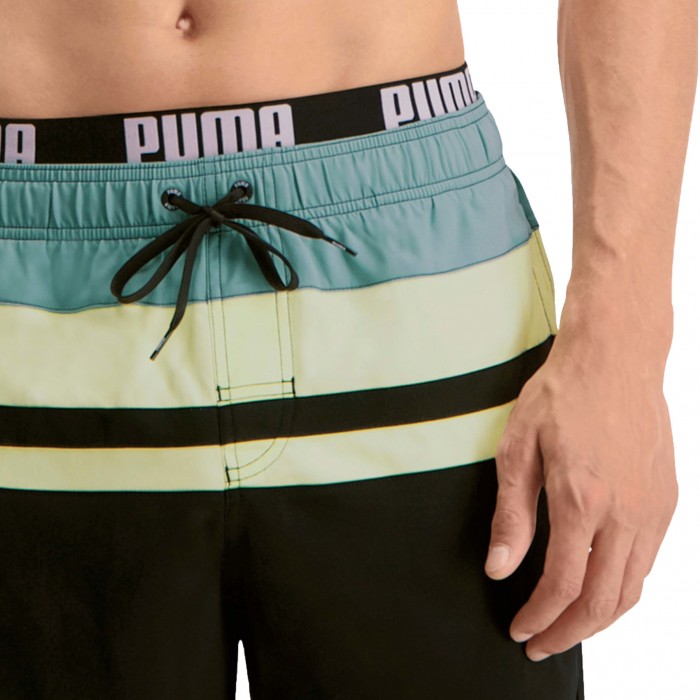  Short de bain mi-long PUMA Swim Heritage Stripe - Mineral bleu - PUMA 701211024-001 