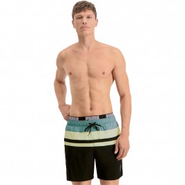  Short de bain mi-long PUMA Swim Heritage Stripe - Mineral bleu - PUMA 701211024-001 