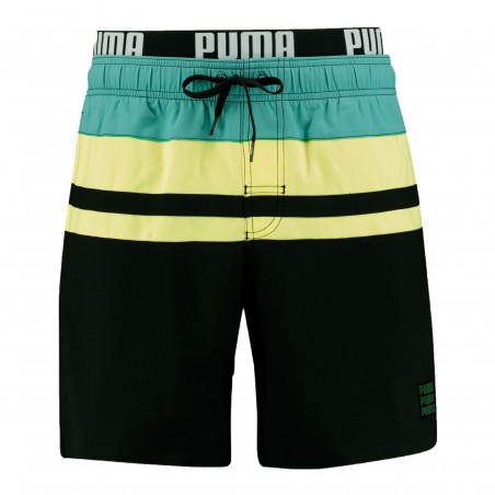 Short de bain mi-long PUMA Swim Heritage Stripe - Mineral bleu