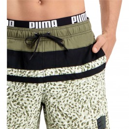  Pantaloncini da bagno di media lunghezza PUMA Swim Heritage Stripe - Moss verde - PUMA 701211024-004 