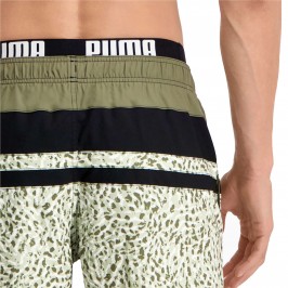  PUMA Swim Heritage Stripe Mid-Length Swim Shorts - Moss green - PUMA 701211024-004 