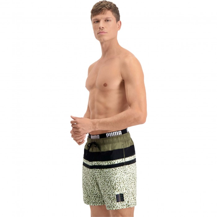  PUMA Swim Heritage Stripe Mid-Length Swim Shorts - Moss green - PUMA 701211024-004 