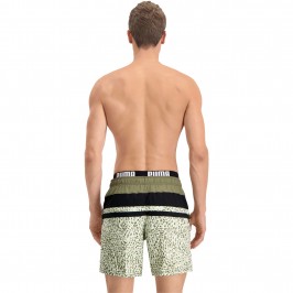  Bañador PUMA Swim Heritage Stripe de longitud media - Moss verde - PUMA 701211024-004 