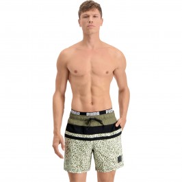  Short de bain mi-long PUMA Swim Heritage Stripe - Moss vert - PUMA 701211024-004 