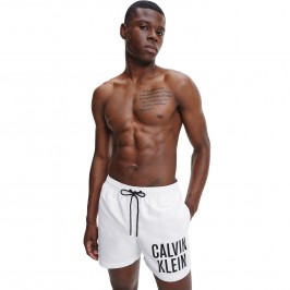  Medium Drawstring Swim Shorts Intense Power - white - CALVIN KLEIN *KM0KM00701-YCD 