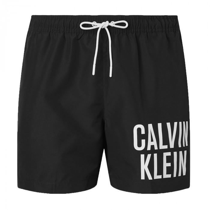 Short de bain mi-long avec cordon de serrage Calvin Klein Intense Power  - noir - CALVIN KLEIN KM0KM00739-BEH