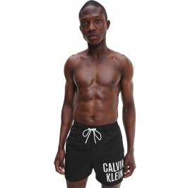  Medium Badeshorts mit Tunnelzug Calvin Klein Intense Power - schwarz - CALVIN KLEIN KM0KM00739-BEH 